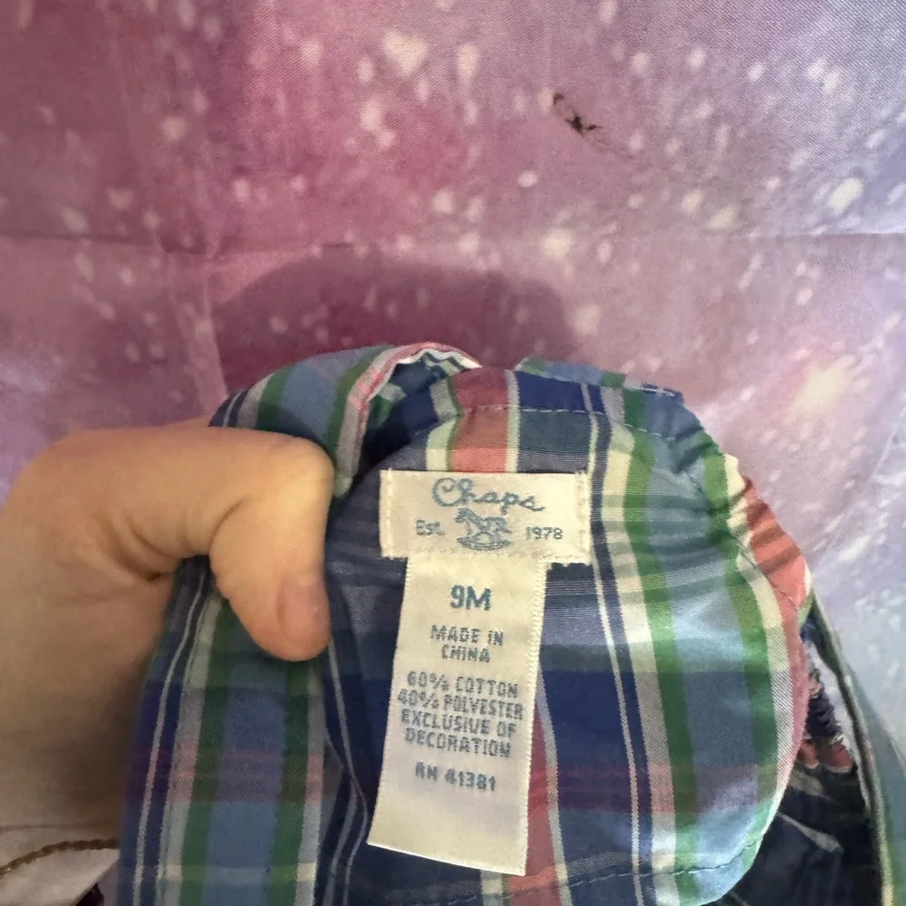 New boys chaps plaid overalls 🛍